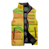 Hawaiian Mango Sleeveless Puffer Jacket Polynesian Art Pattern and Kakau Tattoo