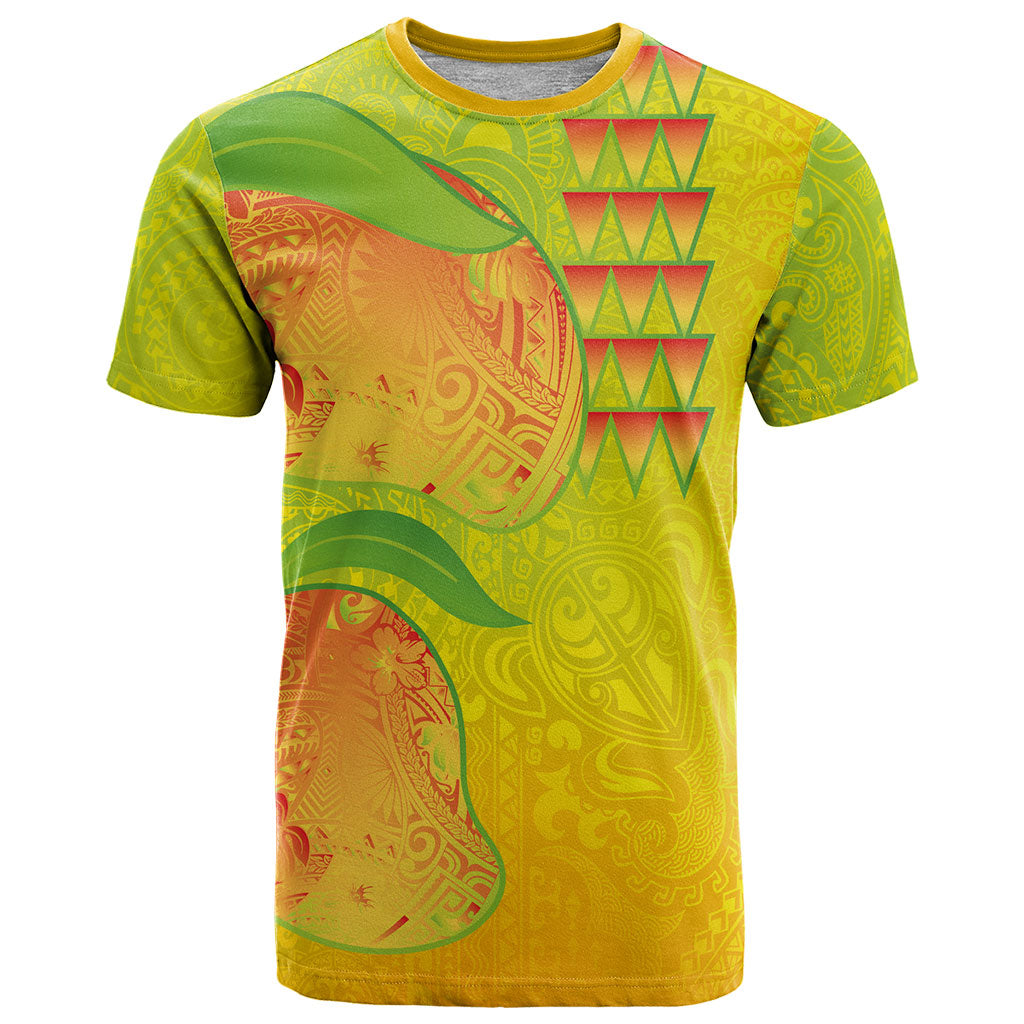 Hawaiian Mango T Shirt Polynesian Art Pattern and Kakau Tattoo