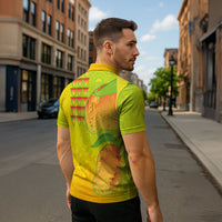 Hawaiian Mango Zipper Polo Shirt Polynesian Art Pattern and Kakau Tattoo