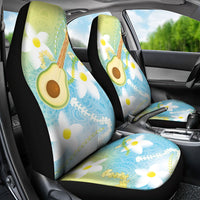 Hawaiian Ukulele Avocado Car Seat Cover Leis and Polynesian Pattern