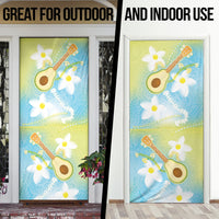 Hawaiian Ukulele Avocado Door Cover Leis and Polynesian Pattern