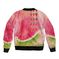Hawaiian Watermelon Bomber Jacket with Kakau Art Tattoo