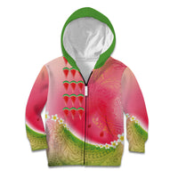Hawaiian Watermelon Kid Hoodie with Kakau Art Tattoo