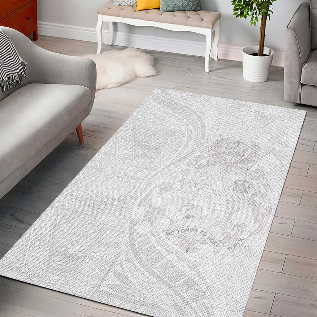 Tonga Faka Sepitema Area Rug Ngatu Pattern with Plumeria and Hibiscus