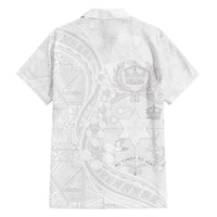 Tonga Faka Sepitema Family Matching Off Shoulder Maxi Dress and Hawaiian Shirt Ngatu Pattern with Plumeria and Hibiscus LT03 - Polynesian Pride
