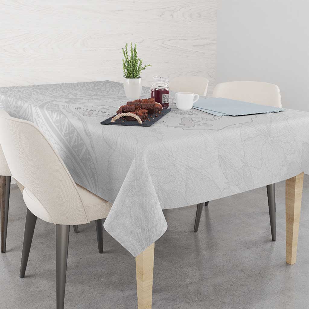 Tonga Faka Sepitema Tablecloth Ngatu Pattern with Plumeria and Hibiscus