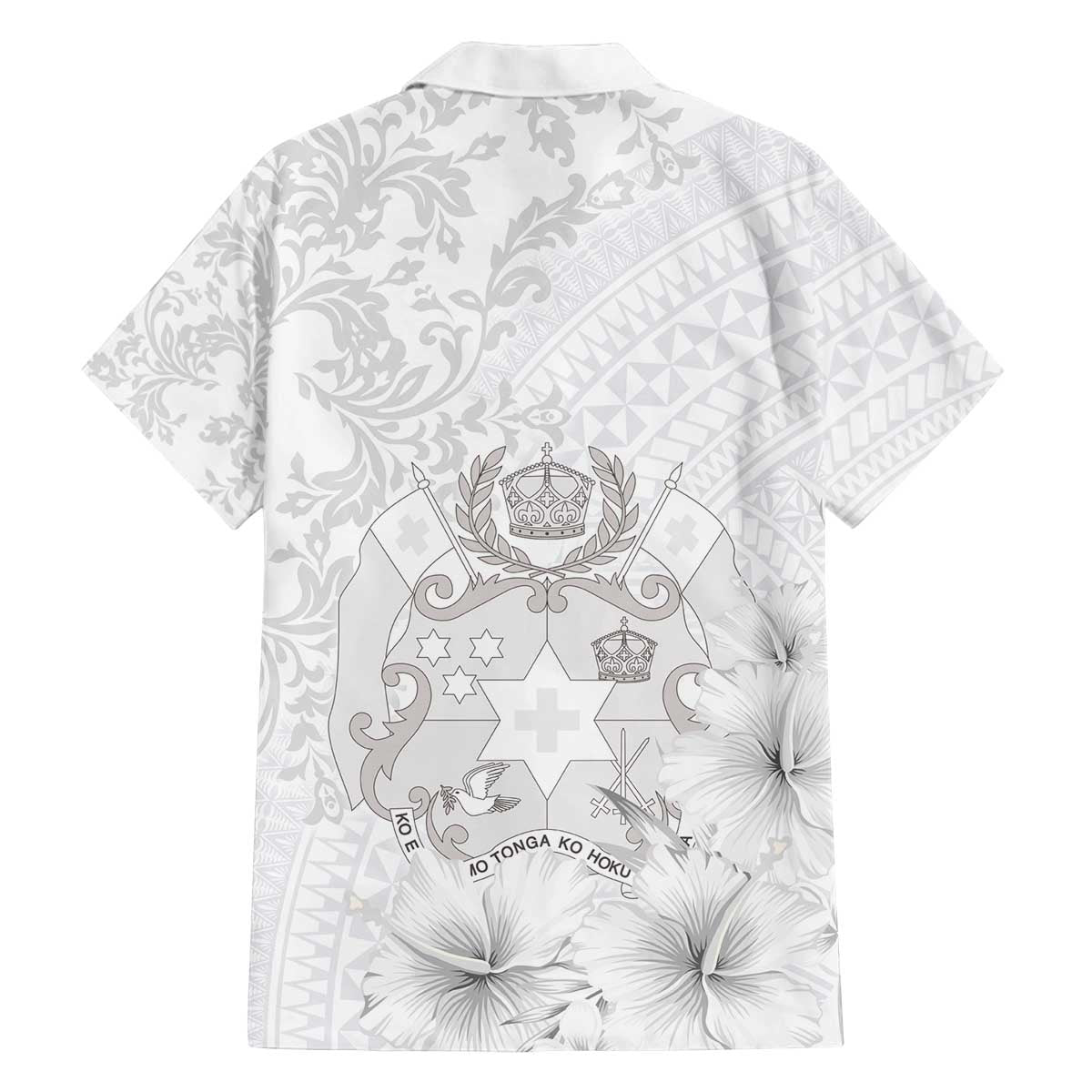 Tonga Faka Sepitema Family Matching Off The Shoulder Long Sleeve Dress and Hawaiian Shirt Ngatu and Floral Pattern with Blooming Hibiscus LT03 - Polynesian Pride