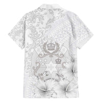 Tonga Faka Sepitema Family Matching Off The Shoulder Long Sleeve Dress and Hawaiian Shirt Ngatu and Floral Pattern with Blooming Hibiscus LT03 - Polynesian Pride