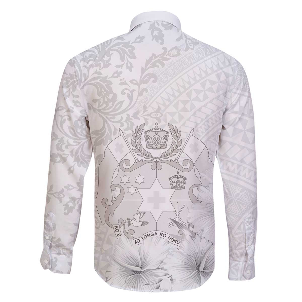 Tonga Faka Sepitema Family Matching Off The Shoulder Long Sleeve Dress and Hawaiian Shirt Ngatu and Floral Pattern with Blooming Hibiscus LT03 - Polynesian Pride