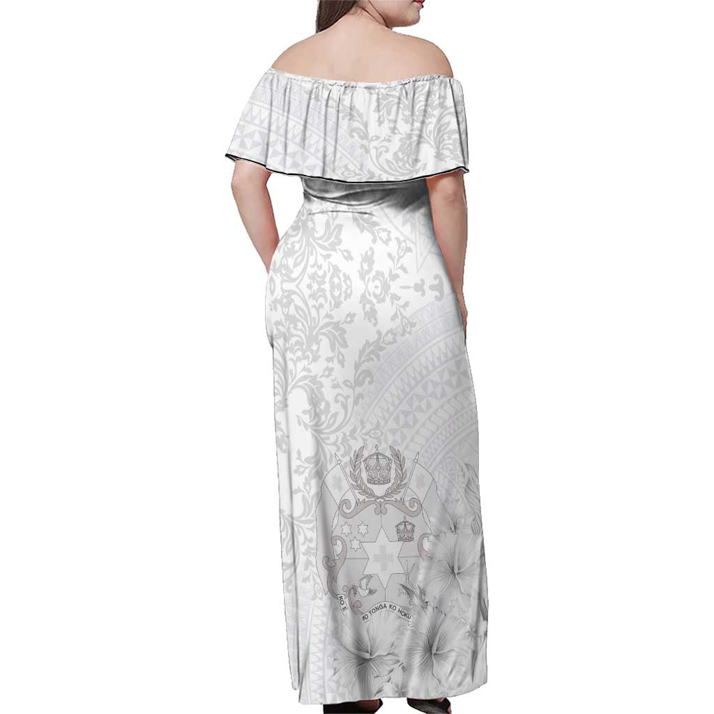 Tonga Faka Sepitema Family Matching Off Shoulder Maxi Dress and Hawaiian Shirt Ngatu and Floral Pattern with Blooming Hibiscus LT03 - Polynesian Pride