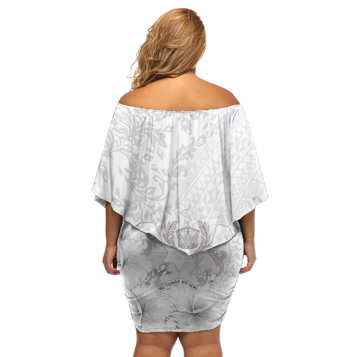 Tonga Faka Sepitema Family Matching Off Shoulder Short Dress and Hawaiian Shirt Ngatu and Floral Pattern with Blooming Hibiscus LT03 - Polynesian Pride