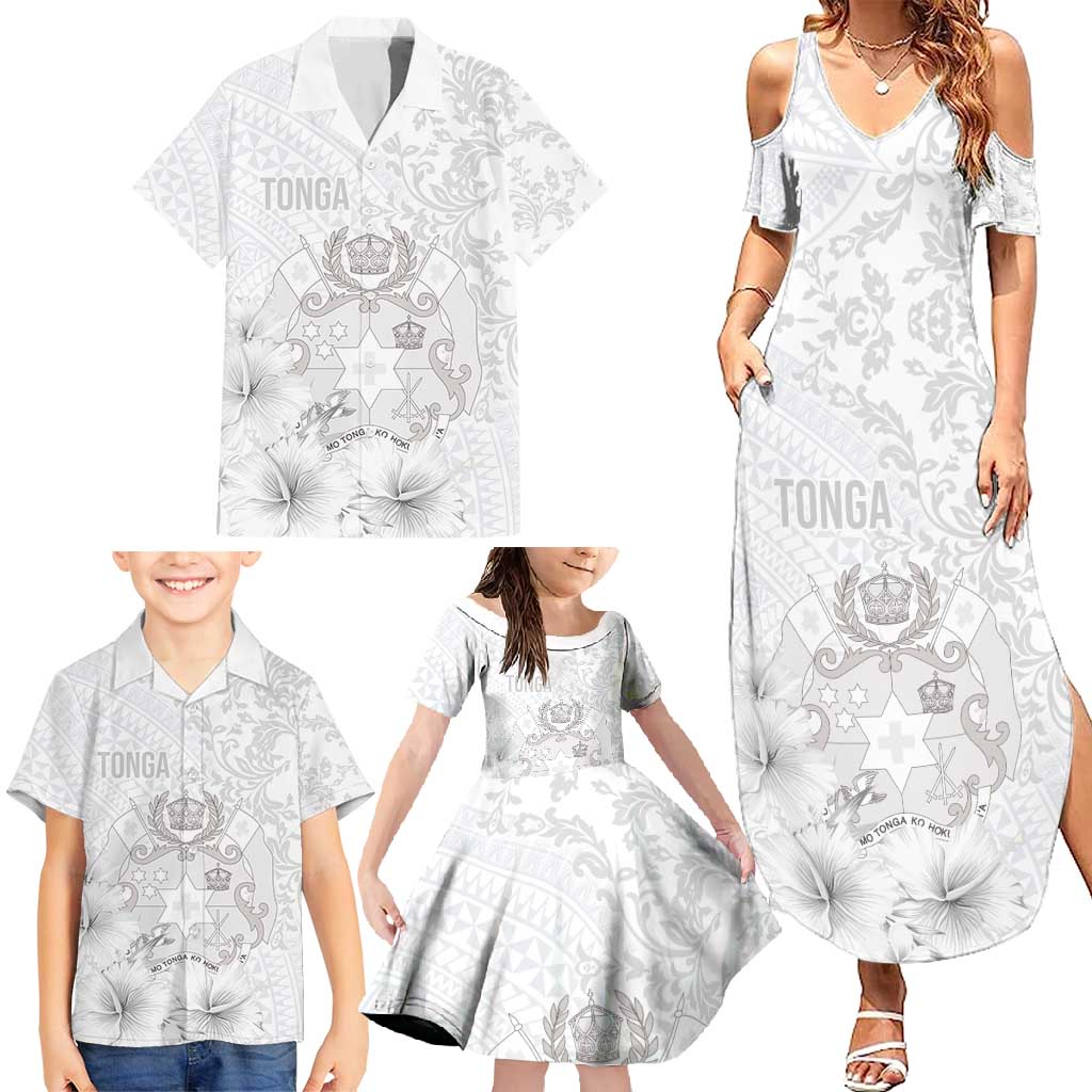 Tonga Faka Sepitema Family Matching Summer Maxi Dress and Hawaiian Shirt Ngatu and Floral Pattern with Blooming Hibiscus LT03 - Polynesian Pride