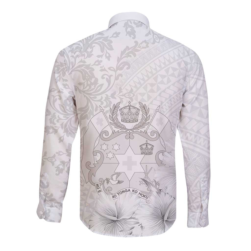 Tonga Faka Sepitema Long Sleeve Button Shirt Ngatu and Floral Pattern with Blooming Hibiscus LT03 - Polynesian Pride