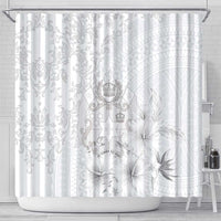Tonga Faka Sepitema Shower Curtain Ngatu and Floral Pattern with Blooming Hibiscus LT03 - Polynesian Pride
