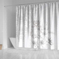 Tonga Faka Sepitema Shower Curtain Ngatu and Floral Pattern with Blooming Hibiscus LT03 - Polynesian Pride
