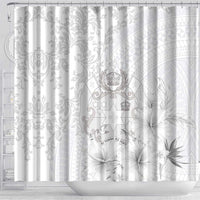Tonga Faka Sepitema Shower Curtain Ngatu and Floral Pattern with Blooming Hibiscus LT03 - Polynesian Pride