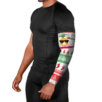 Hawaiian Mele Kalikimaka Arm Sleeves Funny Pineapple Surfing with Map Christmas Stripe Elements