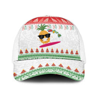 Hawaiian Mele Kalikimaka Baseball Net Cap Funny Pineapple Surfing with Map Christmas Stripe Elements