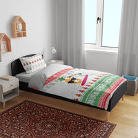 Hawaiian Mele Kalikimaka Bedding Set Funny Pineapple Surfing with Map Christmas Stripe Elements