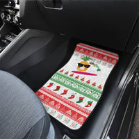Hawaiian Mele Kalikimaka Car Mats Funny Pineapple Surfing with Map Christmas Stripe Elements