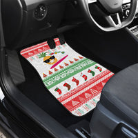 Hawaiian Mele Kalikimaka Car Mats Funny Pineapple Surfing with Map Christmas Stripe Elements