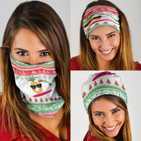 Hawaiian Mele Kalikimaka Neck Gaiter Funny Pineapple Surfing with Map Christmas Stripe Elements