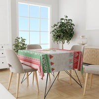 Hawaiian Mele Kalikimaka Tablecloth Funny Pineapple Surfing with Map Christmas Stripe Elements
