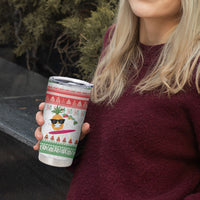 Hawaiian Mele Kalikimaka Tumbler Cup Funny Pineapple Surfing with Map Christmas Stripe Elements