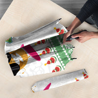 Hawaiian Mele Kalikimaka Umbrella Funny Pineapple Surfing with Map Christmas Stripe Elements
