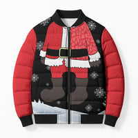 Polynesian Santa Claus Costume Funny Bomber Puffer Jacket