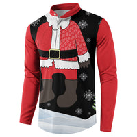 Polynesian Santa Claus Costume Funny Button Sweatshirt