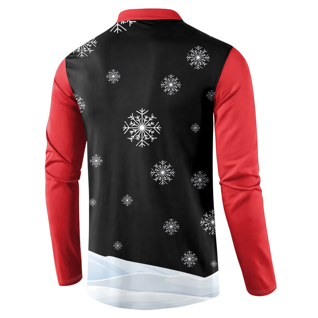 Polynesian Santa Claus Costume Funny Button Sweatshirt