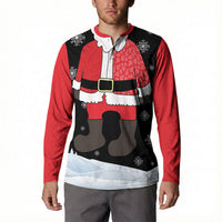 Polynesian Santa Claus Costume Funny Button Sweatshirt