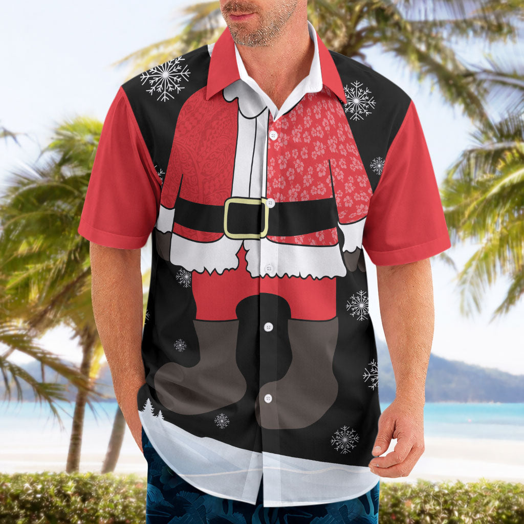 Polynesian Santa Claus Costume Funny Hawaiian Shirt