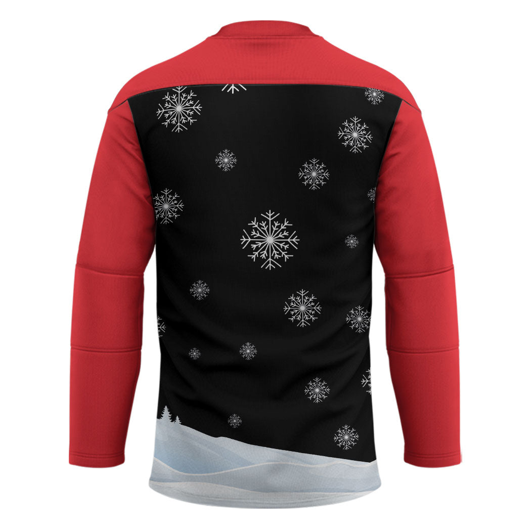 Polynesian Santa Claus Costume Funny Hockey Jersey