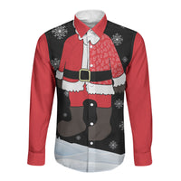 Polynesian Santa Claus Costume Funny Long Sleeve Button Shirt