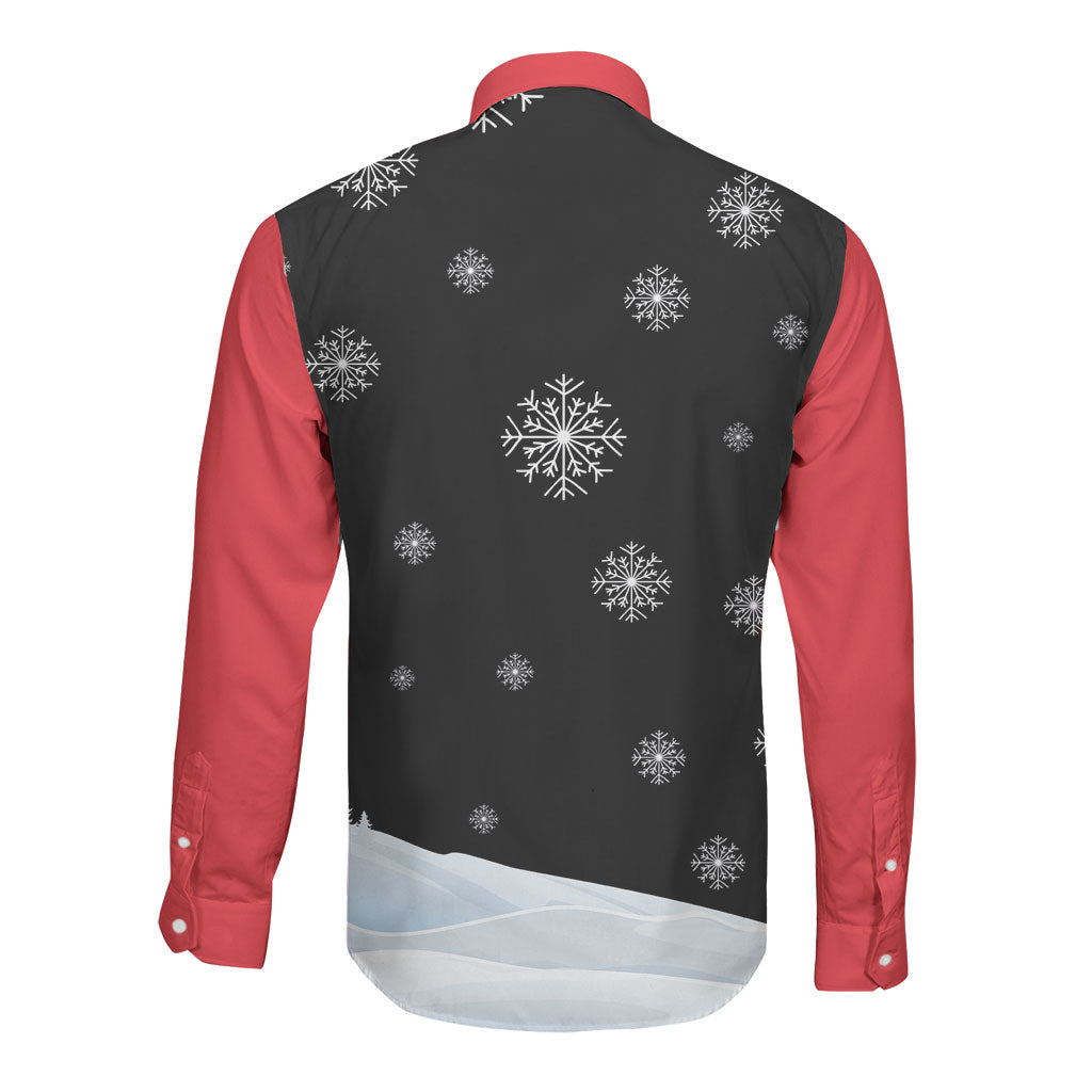Polynesian Santa Claus Costume Funny Long Sleeve Button Shirt