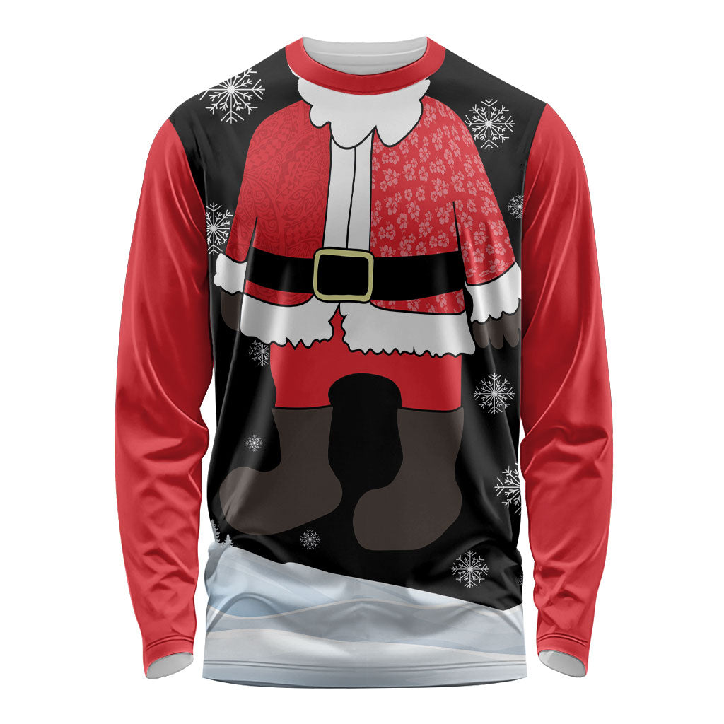 Polynesian Santa Claus Costume Funny Long Sleeve Shirt