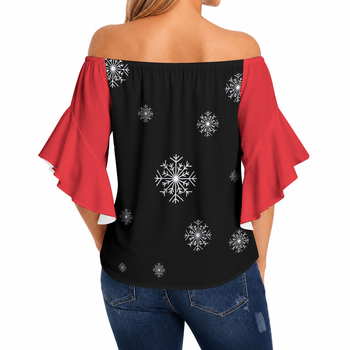 Polynesian Santa Claus Costume Funny Off Shoulder Wrap Waist Top