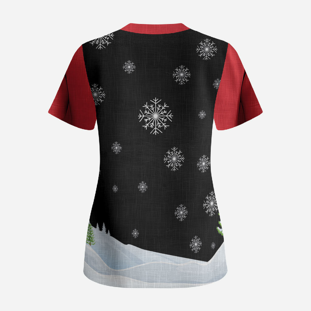 Polynesian Santa Claus Costume Funny Scrub Top