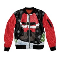 Polynesian Santa Claus Costume Funny Sleeve Zip Bomber Jacket