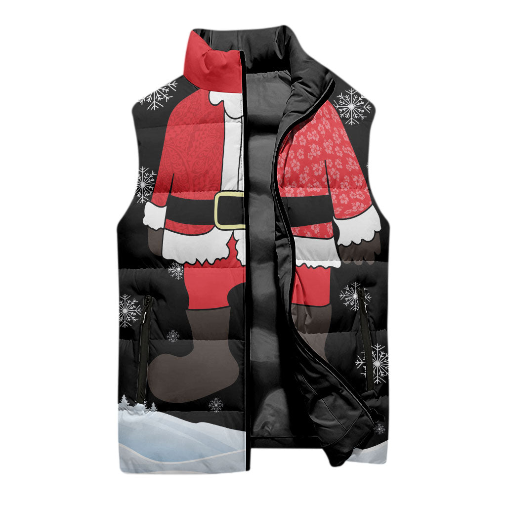 Polynesian Santa Claus Costume Funny Sleeveless Puffer Jacket