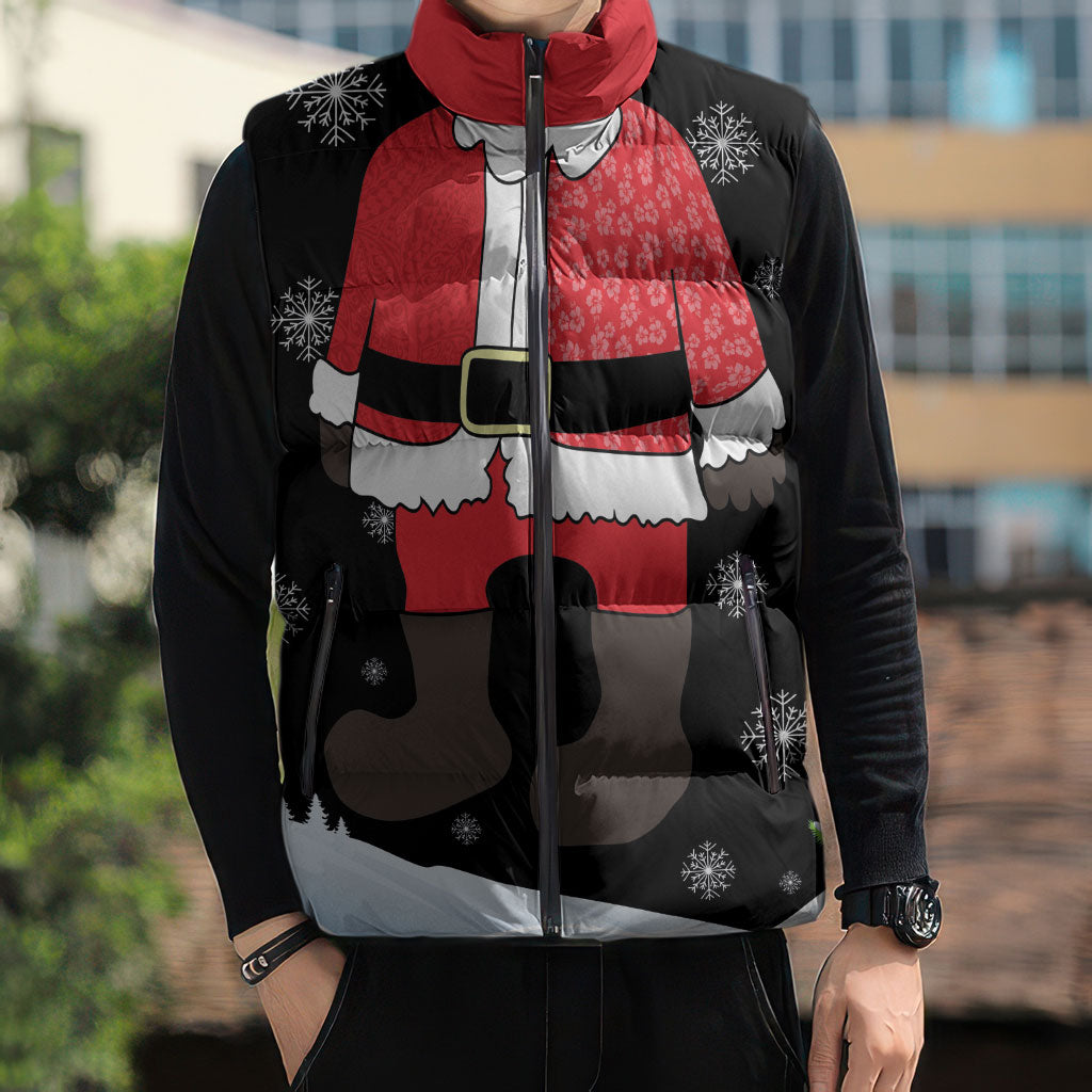 Polynesian Santa Claus Costume Funny Sleeveless Puffer Jacket