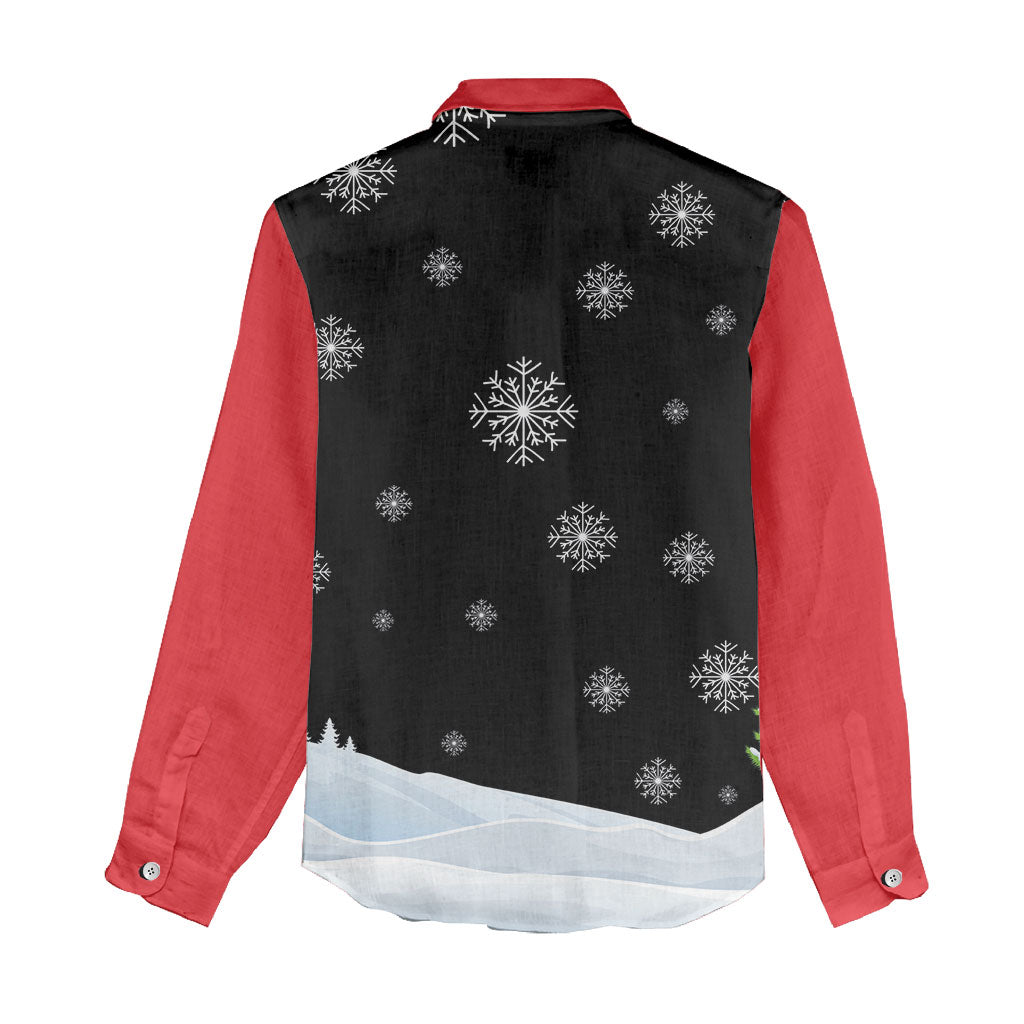 Polynesian Santa Claus Costume Funny Women Casual Shirt