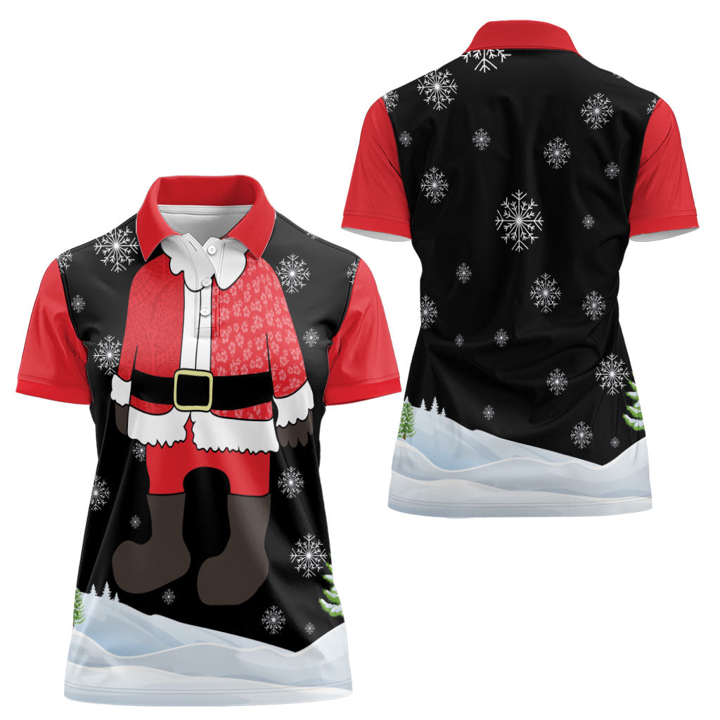 Polynesian Santa Claus Costume Funny Women Polo Shirt
