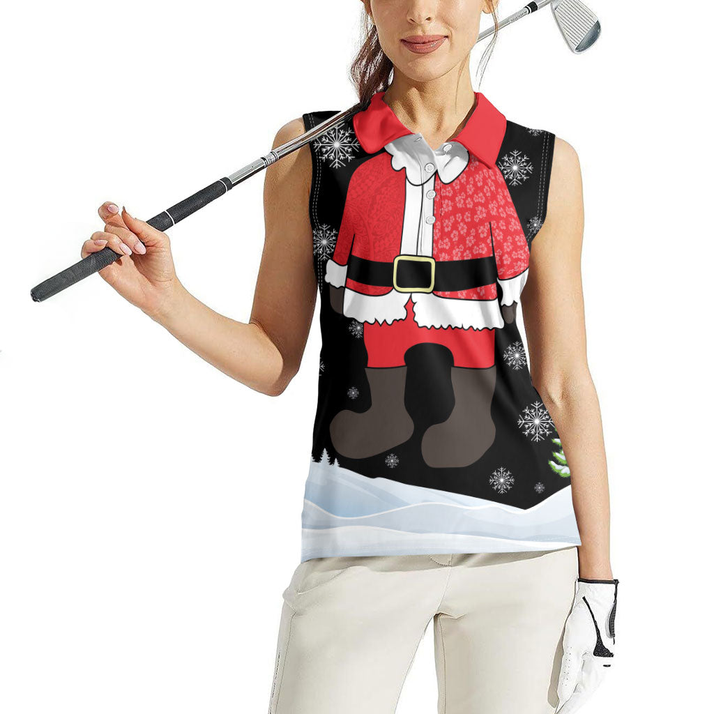 Polynesian Santa Claus Costume Funny Women Sleeveless Polo Shirt