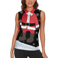 Polynesian Santa Claus Costume Funny Women Sleeveless Polo Shirt