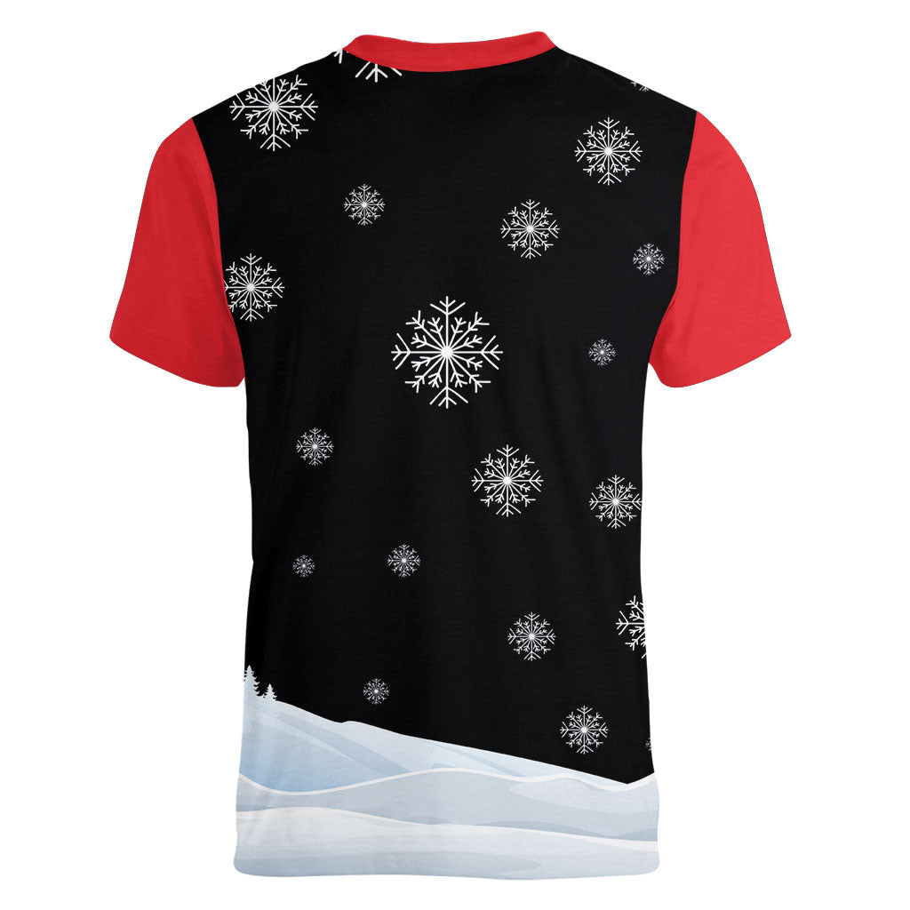 Polynesian Santa Claus Costume Funny Women V-Neck T-Shirt