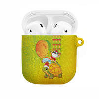 Hawaiian Mango Mele Kalikimaka AirPods Case Santa Claus Surfing with Turtle Mango Christmas
