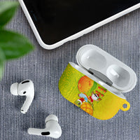 Hawaiian Mango Mele Kalikimaka AirPods Case Santa Claus Surfing with Turtle Mango Christmas